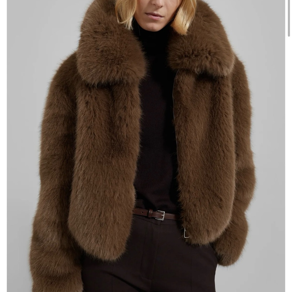 Frankie shop faux fur coat size small